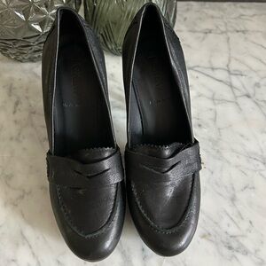 J. Crew Black Biella Loafer Heels size 6